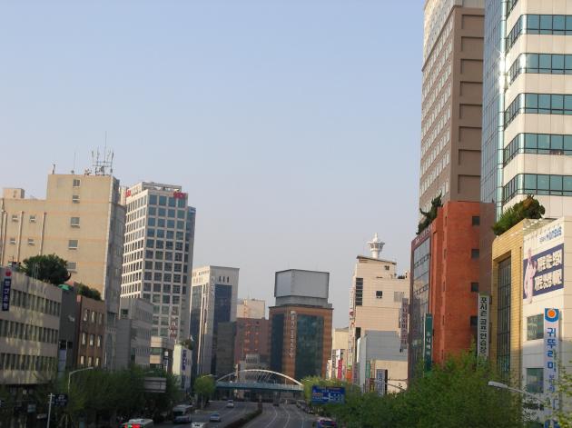 東横イン釜山駅2の周辺から撮影した中央駅方面の風景